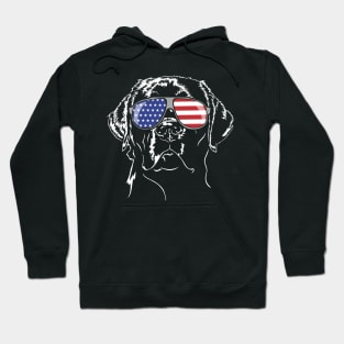 Proud Patriotic Labrador Lab American Flag dog Hoodie